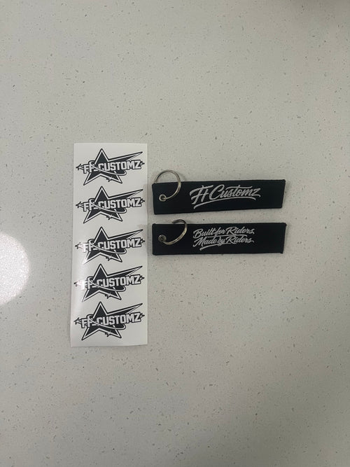 ff customz® Keychain and sticker pack.